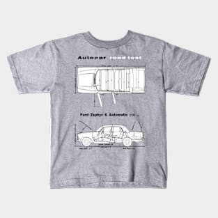 FORD ZEPHYR 6 - road test blueprint cutaway Kids T-Shirt